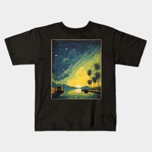 Manaus Amazonas Brazil Starry Night Vintage Tourism Travel Poster Art Kids T-Shirt